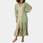 Maxi Jurk met Bloemenprint en Knoopsluiting - CB- Dresses - Jurkjes.co