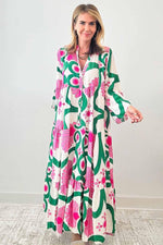 Maxi Jurk met Bloemenprint en Knoopsluiting - Maxi Dresses - Jurkjes.co