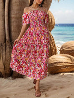 Maxi Jurk met Bloemenprint en Off-Shoulder - Group7 - Jurkjes.co