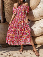 Maxi Jurk met Bloemenprint en Off-Shoulder - Group7 - Jurkjes.co