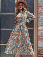 Maxi Jurk met Bloemenprint en Plooirok - Maxi Dresses - Jurkjes.co