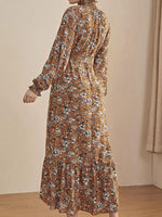 Maxi Jurk met Bloemenprint en Rimpelzoom - Maxi Dresses - Jurkjes.co