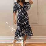 Maxi Jurk met Bloemenprint en Ruches - Dresses - Jurkjes.co