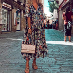 Maxi Jurk met Bloemenprint en Ruches - Dresses - Jurkjes.co