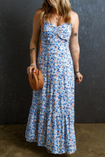 Maxi Jurk met Bloemenprint en Ruches - Maxi Dresses - Jurkjes.co