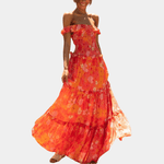 Maxi Jurk met Bloemenprint en Ruches - Women Summer Dress - Jurkjes.co