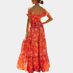 Maxi Jurk met Bloemenprint en Ruches - Women Summer Dress - Jurkjes.co