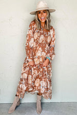 Maxi Jurk met Bloemenprint en Shirred Taille - Maxi Dresses - Jurkjes.co