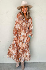Maxi Jurk met Bloemenprint en Shirred Taille - Maxi Dresses - Jurkjes.co