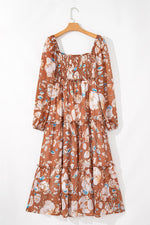 Maxi Jurk met Bloemenprint en Shirred Taille - Maxi Dresses - Jurkjes.co