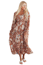 Maxi Jurk met Bloemenprint en Shirred Taille - Maxi Dresses - Jurkjes.co