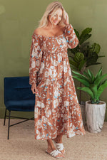 Maxi Jurk met Bloemenprint en Shirred Taille - Maxi Dresses - Jurkjes.co