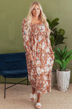 Maxi Jurk met Bloemenprint en Shirred Taille - Maxi Dresses - Jurkjes.co