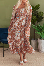 Maxi Jurk met Bloemenprint en Shirred Taille - Maxi Dresses - Jurkjes.co