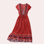 Maxi Jurk met Bloemenprint en Smock Taille - Dresses - Jurkjes.co