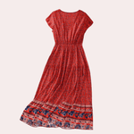 Maxi Jurk met Bloemenprint en Smock Taille - Dresses - Jurkjes.co