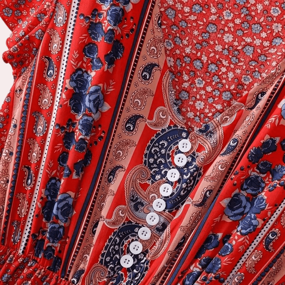 Maxi Jurk met Bloemenprint en Smock Taille - Dresses - Jurkjes.co