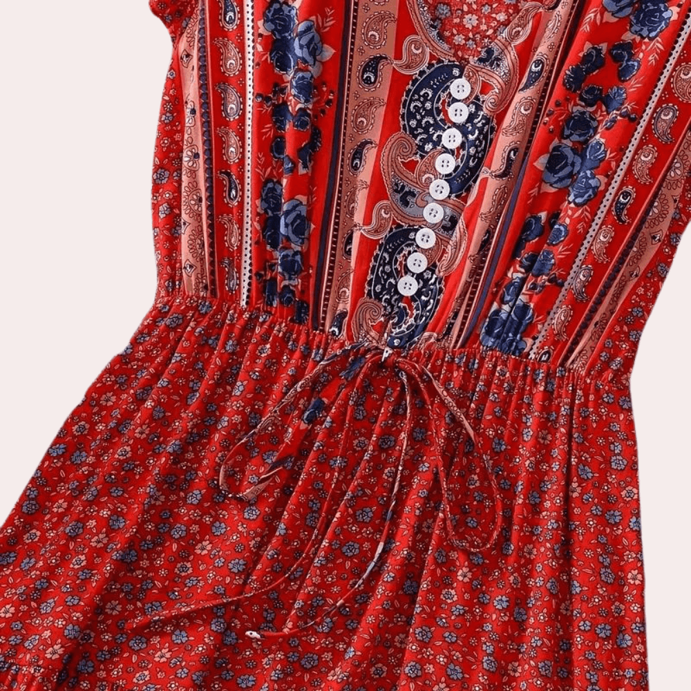 Maxi Jurk met Bloemenprint en Smock Taille - Dresses - Jurkjes.co