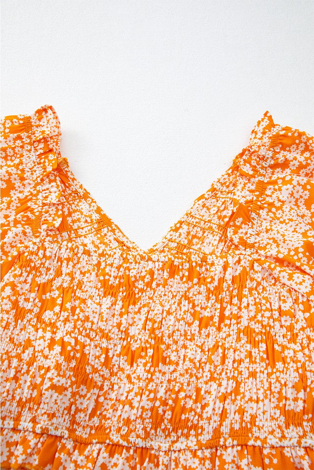 Maxi Jurk met Bloemenprint en Smocking - Floral Dresses - Jurkjes.co