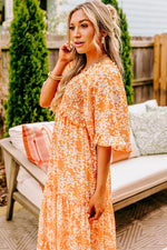 Maxi Jurk met Bloemenprint en Smocking - Floral Dresses - Jurkjes.co