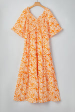 Maxi Jurk met Bloemenprint en Smocking - Floral Dresses - Jurkjes.co