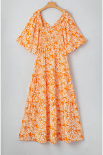 Maxi Jurk met Bloemenprint en Smocking - Floral Dresses - Jurkjes.co