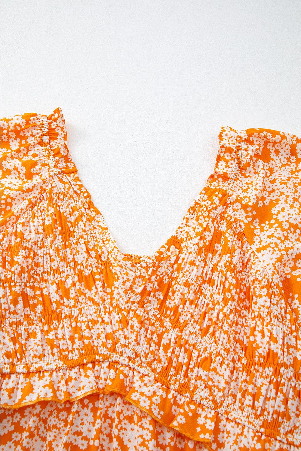 Maxi Jurk met Bloemenprint en Smocking - Floral Dresses - Jurkjes.co