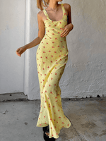 Maxi Jurk met Bloemenprint en Spaghetti Bandjes - Group14 - Jurkjes.co