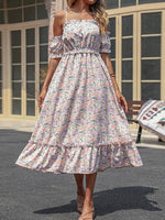 Maxi Jurk met Bloemenprint en Spaghetti Bandjes - Group3 - Jurkjes.co