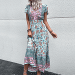 Maxi Jurk met Bloemenprint en Split - Dresses - Jurkjes.co