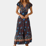 Maxi-jurk met Bloemenprint en V-hals - CB - Dresses - Jurkjes.co