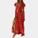 Maxi-jurk met Bloemenprint en V-hals - CB - Dresses - Jurkjes.co