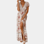 Maxi-jurk met Bloemenprint en V-hals - CB - Dresses - Jurkjes.co