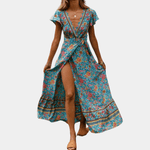 Maxi-jurk met Bloemenprint en V-hals - CB - Dresses - Jurkjes.co