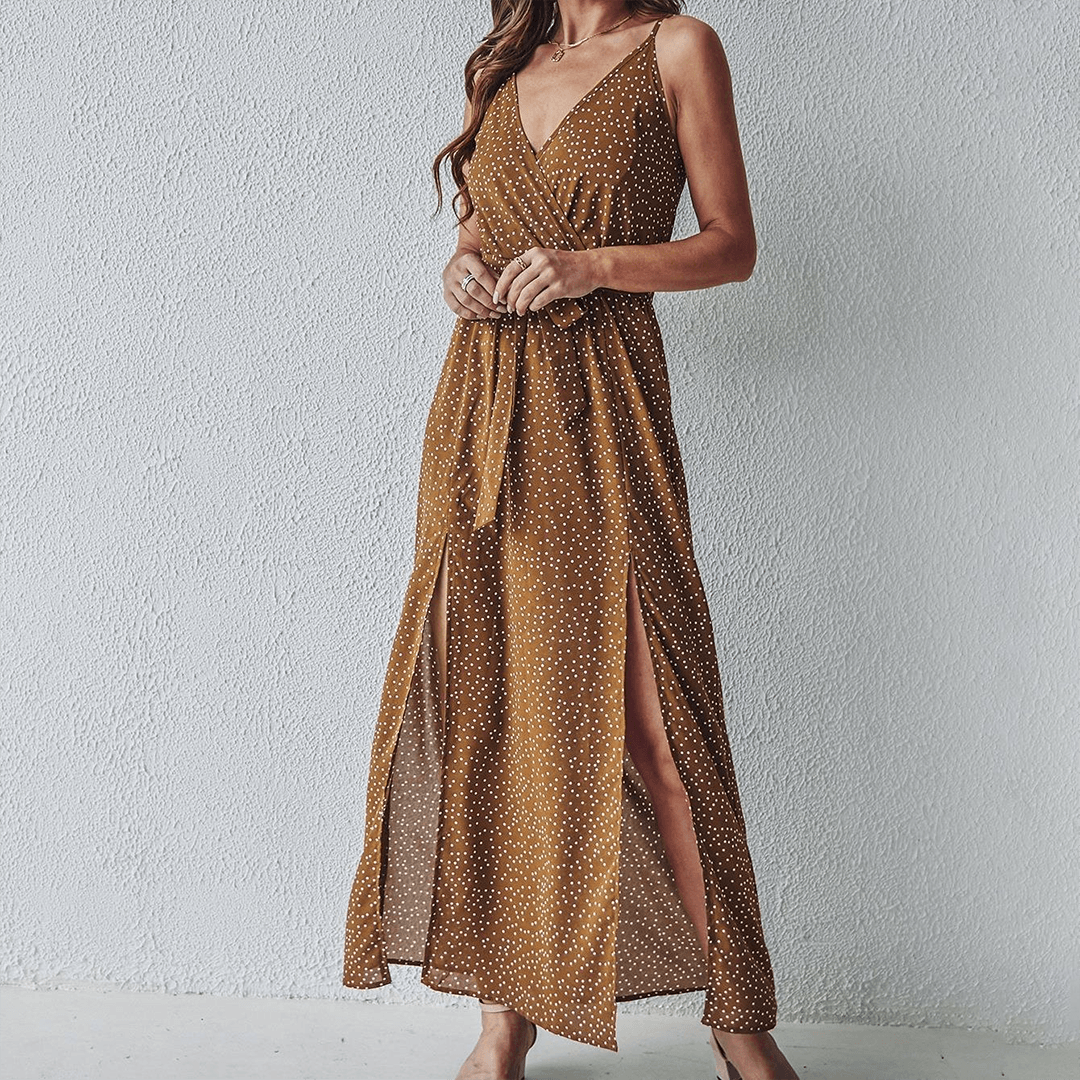Maxi-jurk met Bloemenprint en V-hals - Dresses - Jurkjes.co