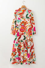 Maxi Jurk met Bloemenprint en V-hals - Maxi Dresses - Jurkjes.co
