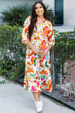 Maxi Jurk met Bloemenprint en V-hals - Maxi Dresses - Jurkjes.co