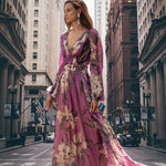 Maxi Jurk met Bloemenprint en V-hals - Women Summer Sweater - Jurkjes.co