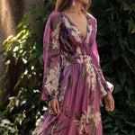 Maxi Jurk met Bloemenprint en V-hals - Women Summer Sweater - Jurkjes.co