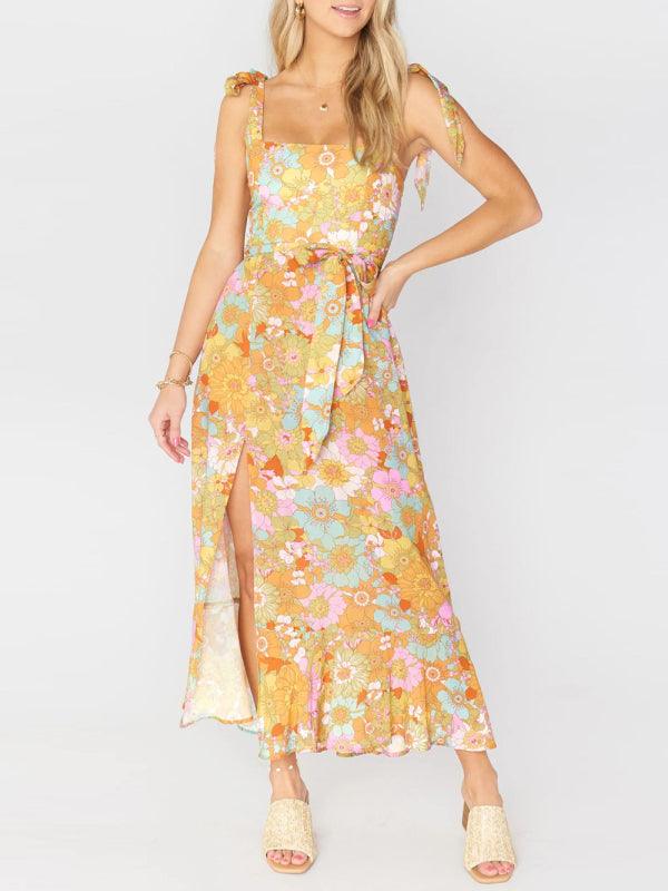 Maxi Jurk met Bloemenprint en Zijsplit - Maxi Dresses - Jurkjes.co