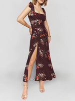 Maxi Jurk met Bloemenprint en Zijsplit - Maxi Dresses - Jurkjes.co