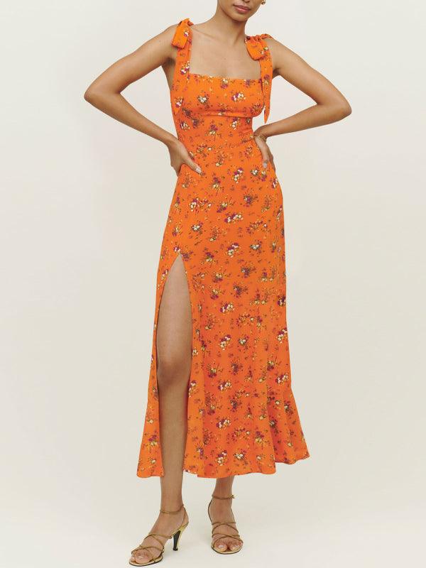 Maxi Jurk met Bloemenprint en Zijsplit - Maxi Dresses - Jurkjes.co