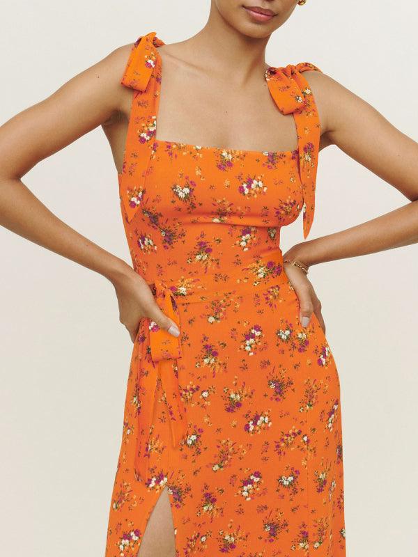 Maxi Jurk met Bloemenprint en Zijsplit - Maxi Dresses - Jurkjes.co