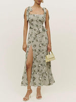 Maxi Jurk met Bloemenprint en Zijsplit - Maxi Dresses - Jurkjes.co