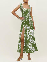 Maxi Jurk met Bloemenprint en Zijsplit - Maxi Dresses - Jurkjes.co
