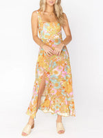Maxi Jurk met Bloemenprint en Zijsplit - Maxi Dresses - Jurkjes.co