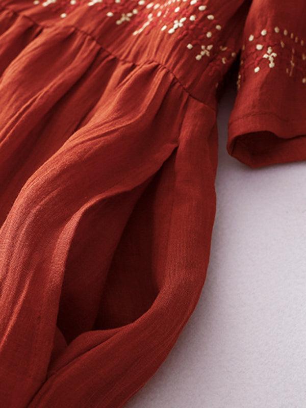 Maxi Jurk met Borduurdetails - Maxi Dresses - Jurkjes.co