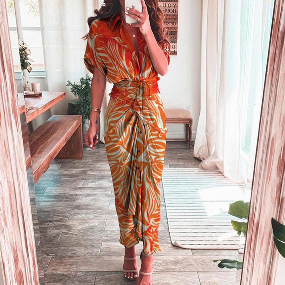 Maxi Jurk met Camouflageprint en Knoopsluiting - Dresses - Jurkjes.co
