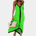 Maxi-jurk met Contrasterende Bies - Dresses - Jurkjes.co
