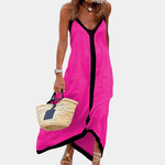 Maxi-jurk met Contrasterende Bies - Dresses - Jurkjes.co